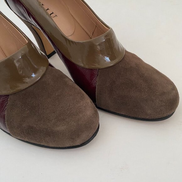 Anyi Lu Pumps Suede Patent Leather Made in Italy - Picture 4 of 15